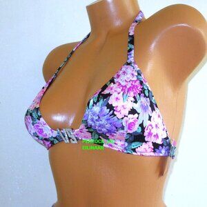 VICTORIA SECRET Swim VS Shine Logo Bikini Top SMALL 32C 32D 34AA 34A 34B $44